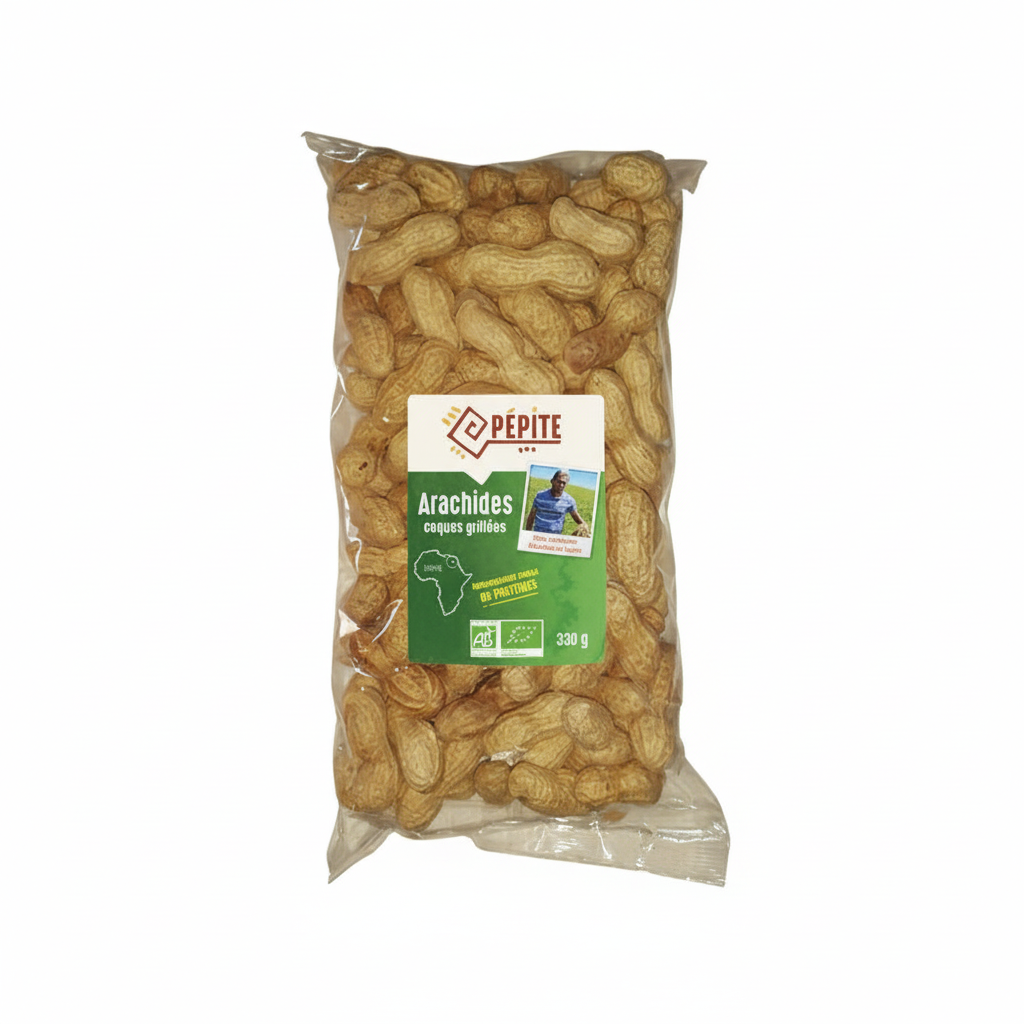 Pépite -- Arachides en coques, grillées bio (origine Egypte) - 330 g