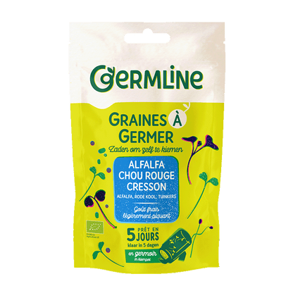 Germline -- Graines à germer alfalfa - cresson - chou rouge bio (origine France) - 150 g