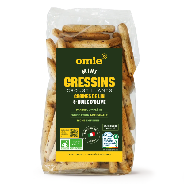 Gressins aux graines de lin bio (ingrédients italiens) - 1